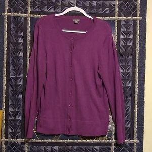 Eddie Bauer dark lavender button up cardigan